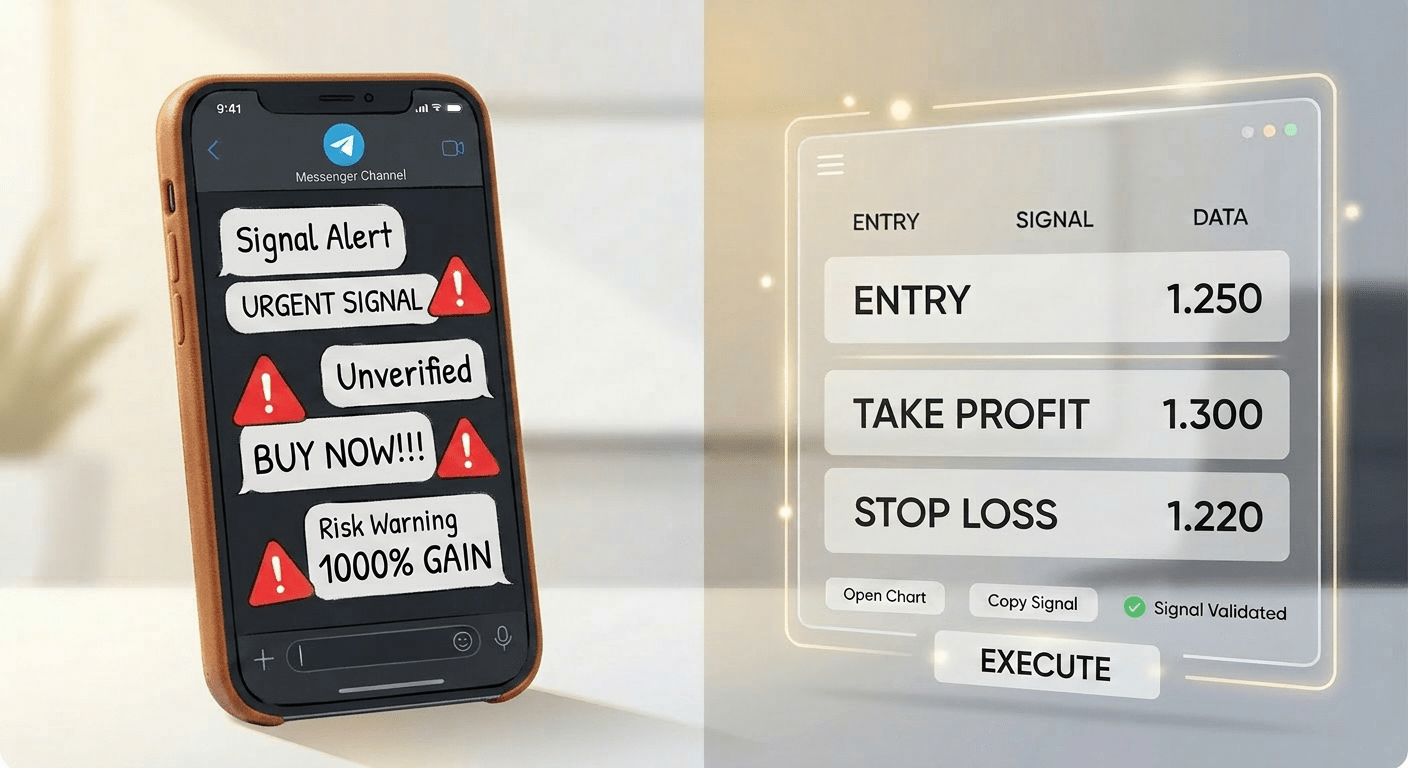 Crypto signals Telegram legit vs scam comparison