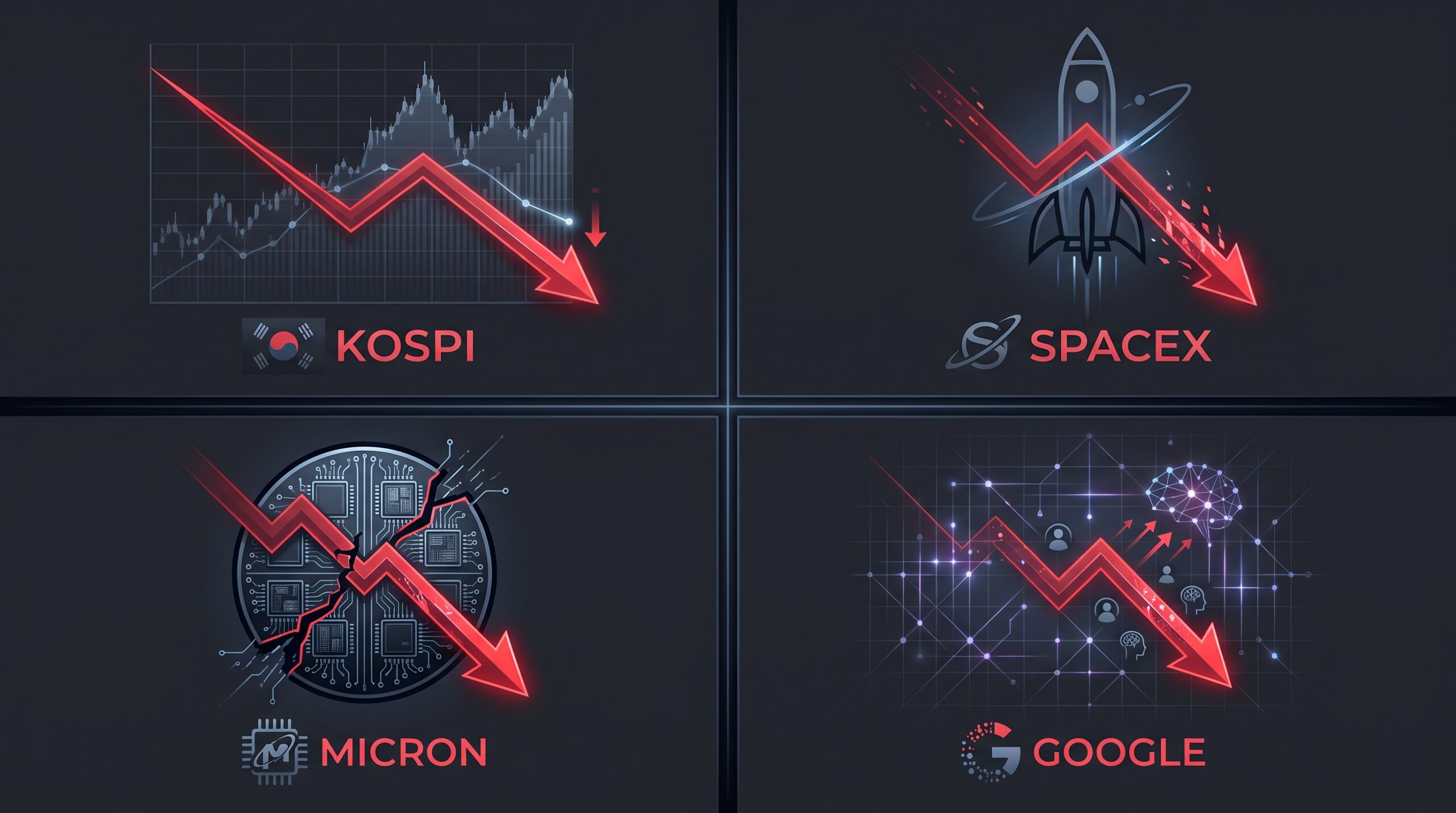 Four markets affected by AI bubble unwinding — KOSPI, SpaceX, Micron, Google