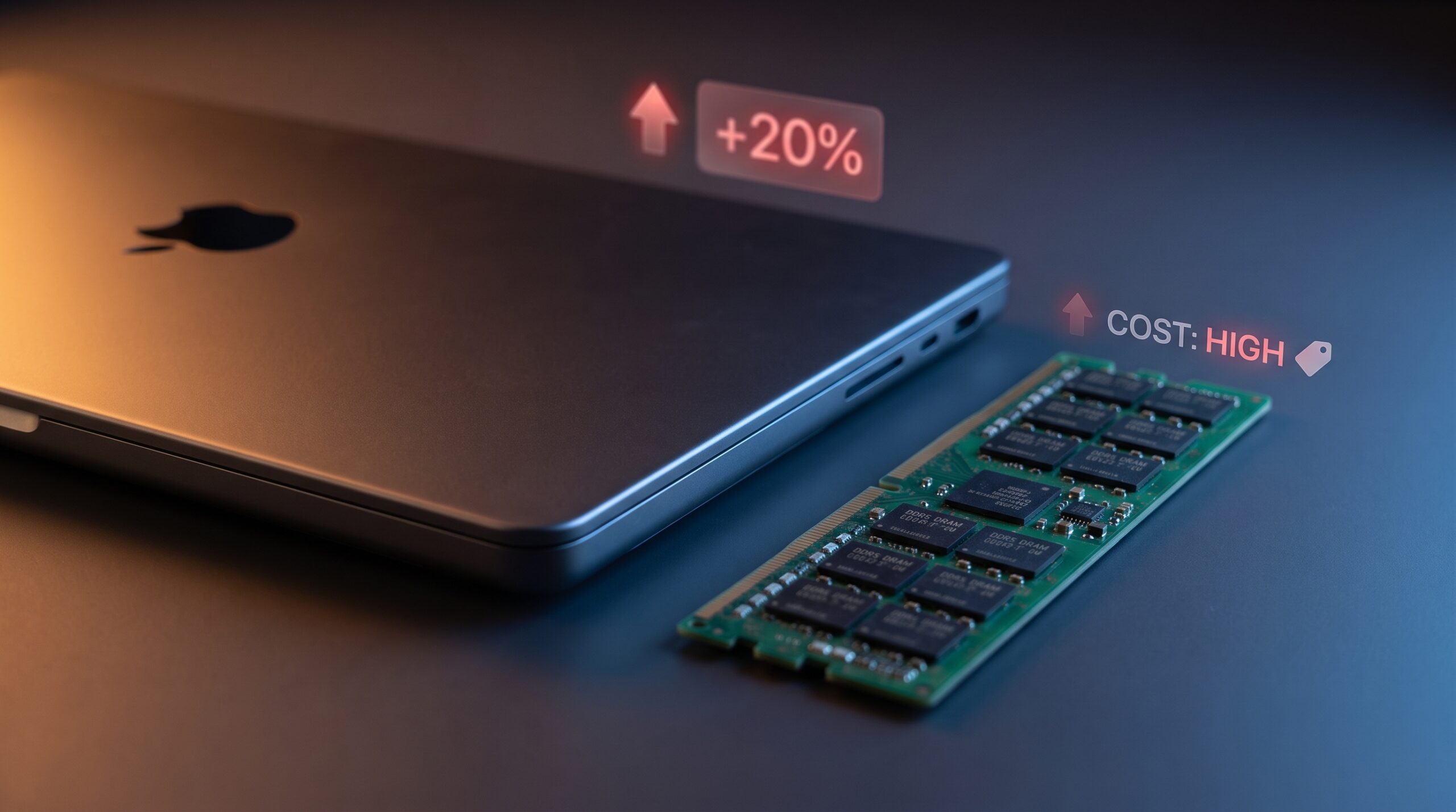 MacBook Pro and DRAM memory chip β Apple price increase and memory chip shortage 2026