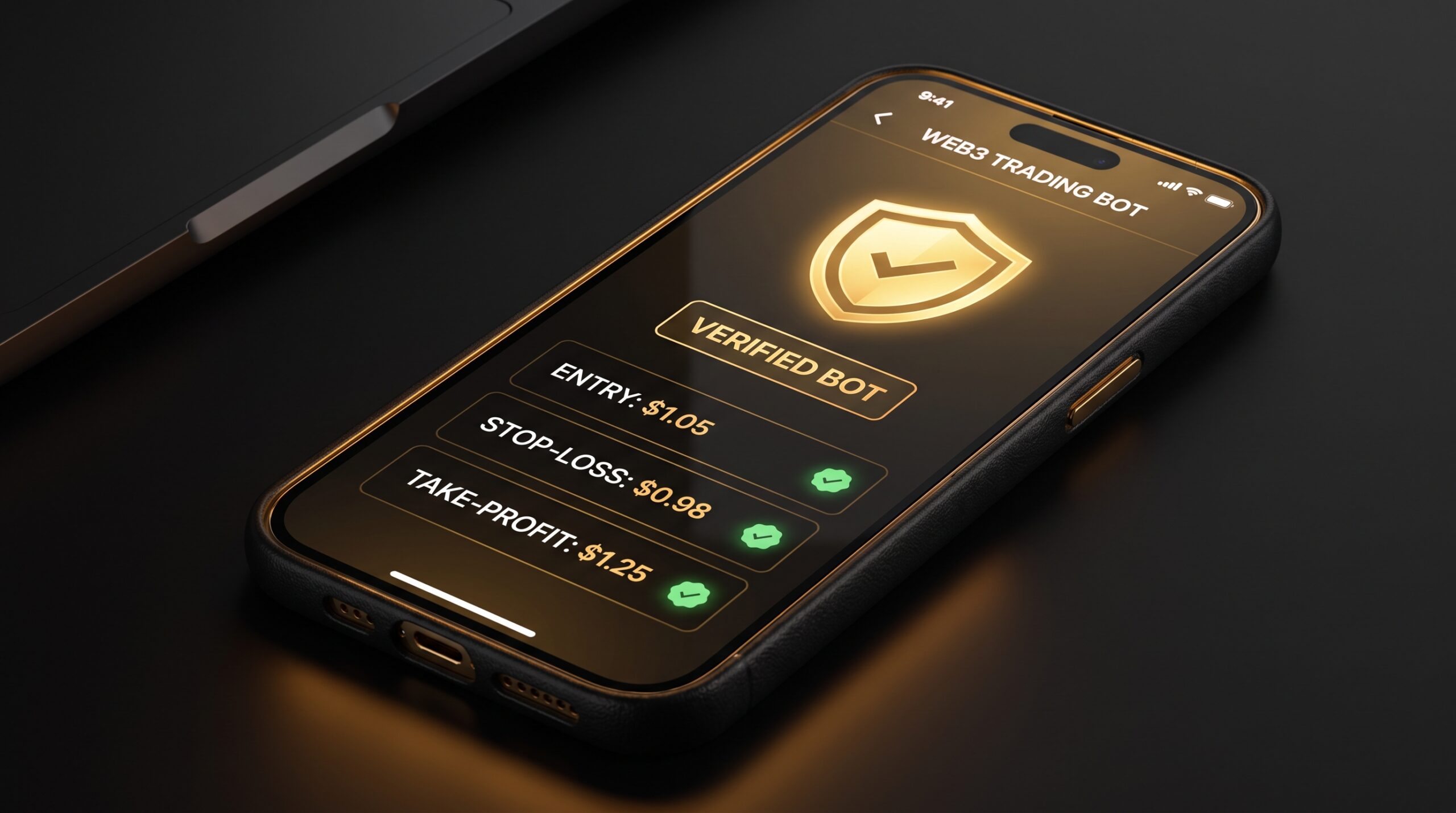 Legitimate Telegram signal bot interface showing transparent trade details with verified badge