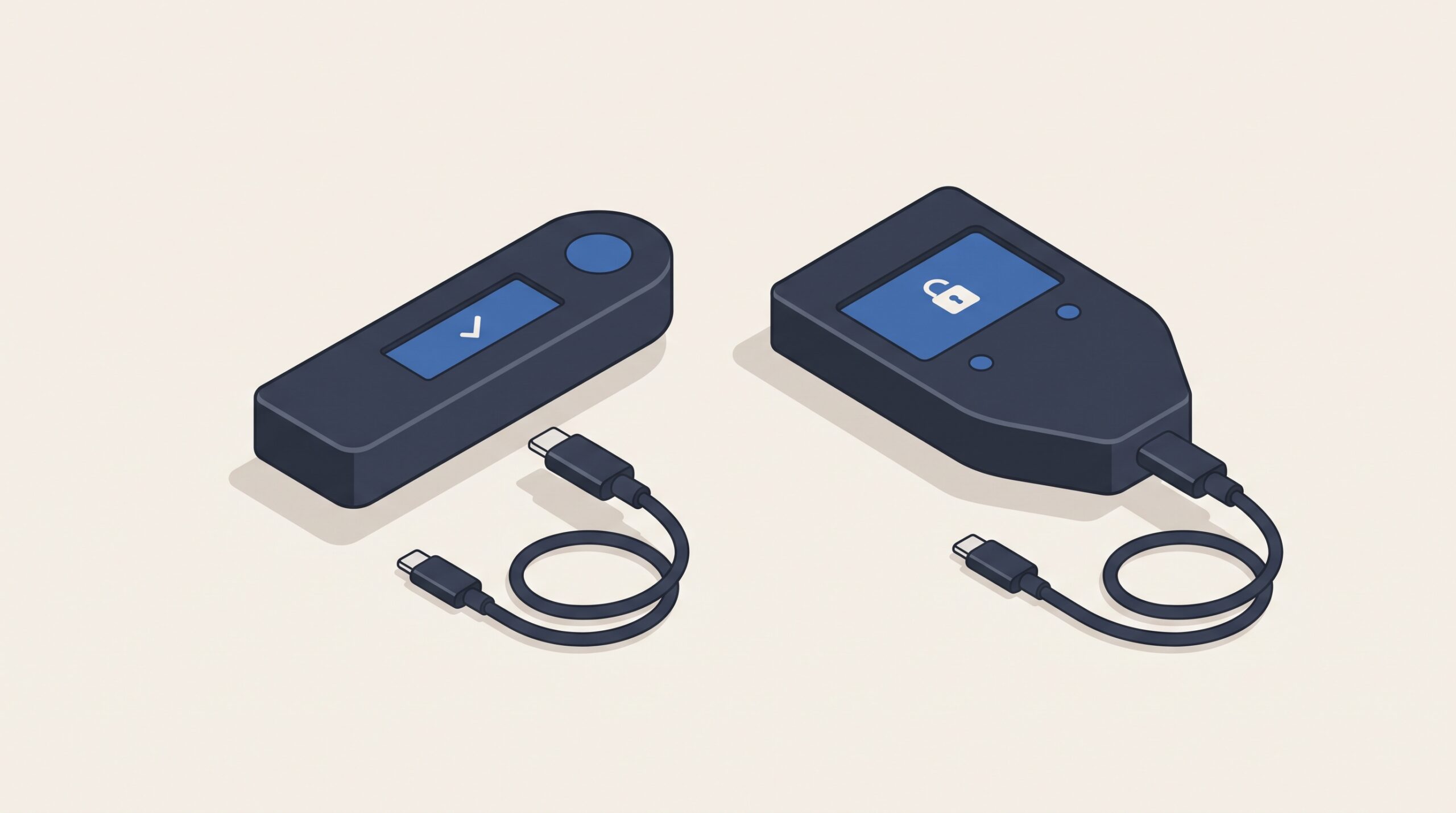 Ledger and Trezor hardware crypto wallet comparison